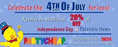 PartyCheap coupon code JULY4