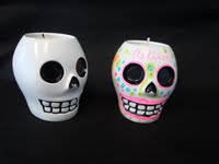 White Skull Candle Holder - Customizable