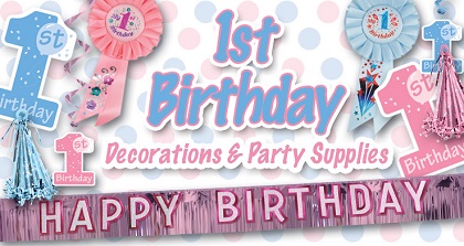 1st Birthday Party Supplies & Decorations from PartyCheap, make their First one to remember. We know how to party!