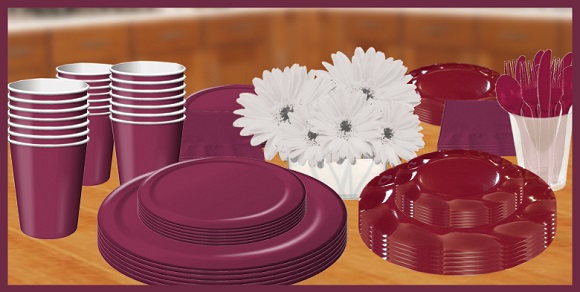 Burgandy Color Tableware