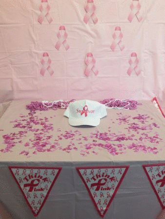 Pink Ribbon Table Decorations