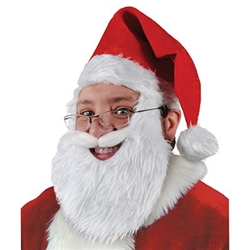 Plush Santa Hat w/Beard and Moustache
