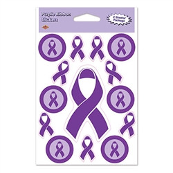Purple Ribbon Stickers