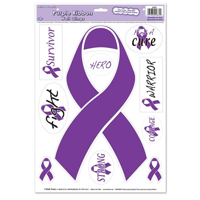 Purple Ribbon Peel 'N Place - 10 stickers/sheet