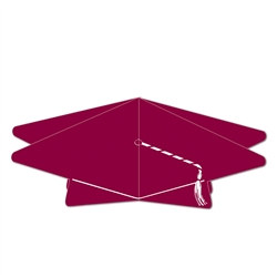 Maroon 3-D Graduation Cap Centerpiece