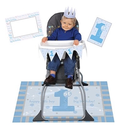 1st Birthday High Chair Decorating Kit - Blue