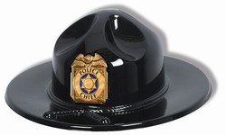 You'll be large and in charge with our Black Plastic Trooper or Police Chief Hat