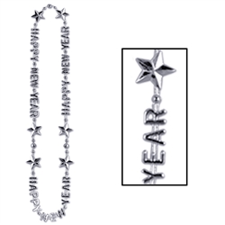 Silver Happy New Year Beads of Expression