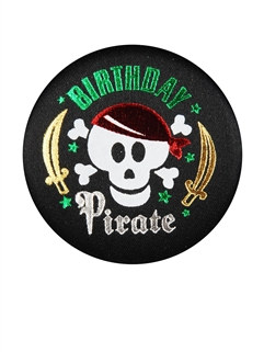 Birthday Pirate Satin Button