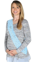 Mom To Be Lace Sash - Blue