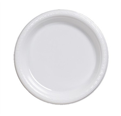 White Plastic Lunch Plates (20/pkg)