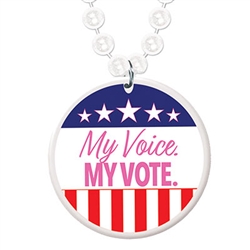 Beads w/My Voice. My Vote. Medallion