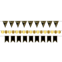 Foil Mini Streamer Kit - Black and Gold