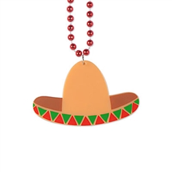 Great as gifts for your guests the make keepsake that will bring a smile every time they're seen.  Bead string is 33 inches long, sombrero is 4.5 inches wide by 2.75 inches tall.