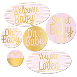 Foil Welcome Baby Cutouts - Pink