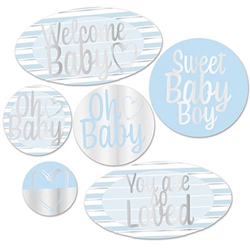 Foil Welcome Baby Cutouts - Blue