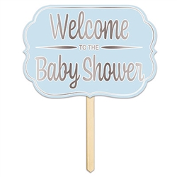 Foil Welcome ToThe Baby Shower Yard Sign Blue