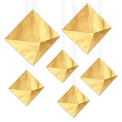 3-D Foil Diamonds - Gold