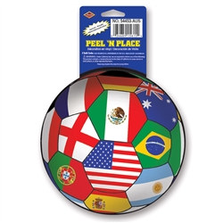 International Soccer Ball Peel 'N Place (1/Sheet)
