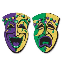 Jumbo Glittered Comedy & Tragedy Faces