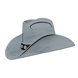 Silver Foil Cowboy Hat Silhouette