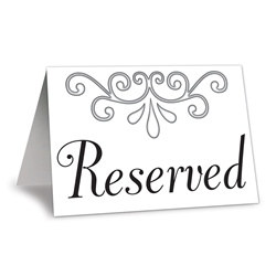 Reserved Table Cards (4/pkg)