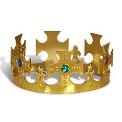 P;astic Jeweled Kings Crown Gold