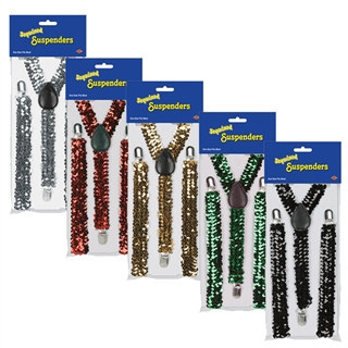 Sequined Solid Colored Suspenders