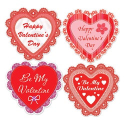 Happy Valentines Day Lace Heart Cutouts