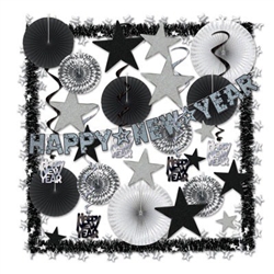 Shimmering Silver New Year's Eve Decorating Kit