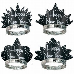 Sparkling Black and Silver New Year Tiaras