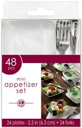 White and Clear Mini Appetizer Set (48/pkg)