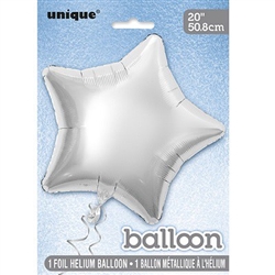Silver Star Foil Balloon 20"
