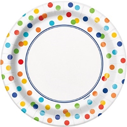Rainbow Polka Dots Plates 7"