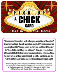 Pick Up A Chick Plastic Pocket Card