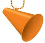 Orange Beads with Megaphone Medallion