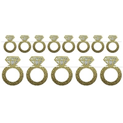 Diamond Rings Streamer Whether you�re celebrating an engagement, anniversary or having a bachelorette party, the Diamond Rings Streamer will add a touch of glitz and glamour to your celebration! 