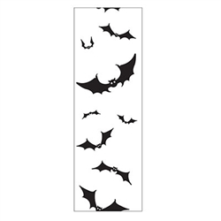 Bats in the belfry? No problem when they're these 6 foot long Bat Party Panels! Each package contains three 6 foot long x 1 foot wide clear plastic panels printed with black bat silhouettes. Hang indoors or out for a fun, spooky look. 
