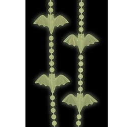 You'll be the envy of the Halloween crowd with these great Glow In The Dark Bat Beads.  Comes two 36 inch long strings per package so you can glow twice as bright or share with a friend!