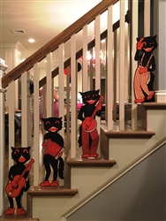 Scat Cat Band Cutouts - ther vintage, retro Halloween cutouts look great lined up, spread out, or in groups.