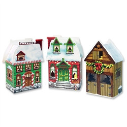 Christmas Village Favor Boxes (3/Pkg)