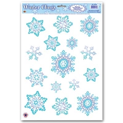Crystal Snowflake Window Clings (15/sheet)