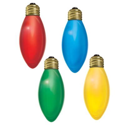 Christmas Light Bulb Cutouts - PartyCheap