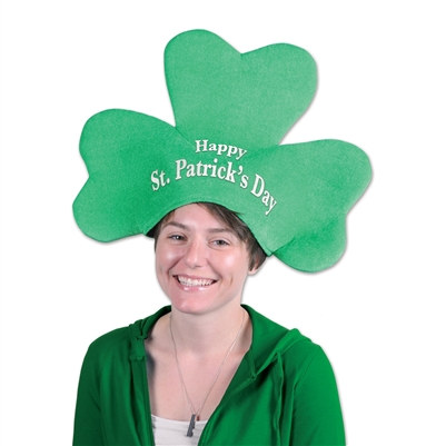 Plush St Patricks Day Shamrock Hat