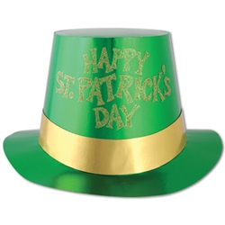 Green Happy St Patricks Day Foil Hi Hat
