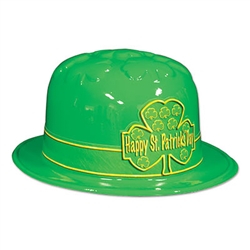 Happy St Patricks Day Shamrock Derby Hat