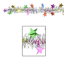 multi-color flame-resistant star garland