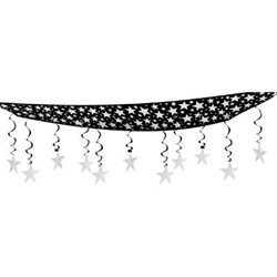 Black and Silver The Stars Are Out Ceiling Decoration