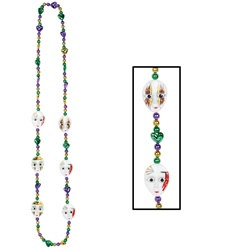 Mardi Gras Mime Beads (1/pkg)