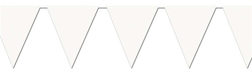 White Indoor/Outdoor Pennant Banner, 12 ft - PartyCheap